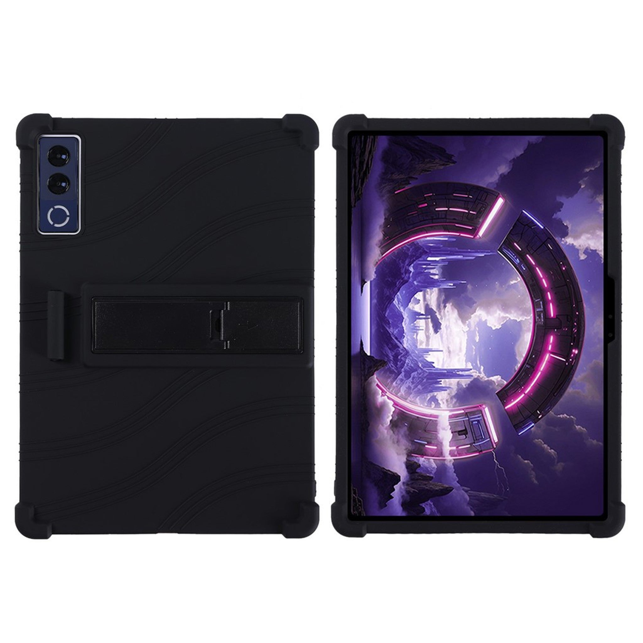 Lenovo Yoga Tab Plus Gen 2 13" EIDERWOOD Robust Silikone Cover m. Justerbar Kickstand & Stødabsorberende Hjørner - Sort