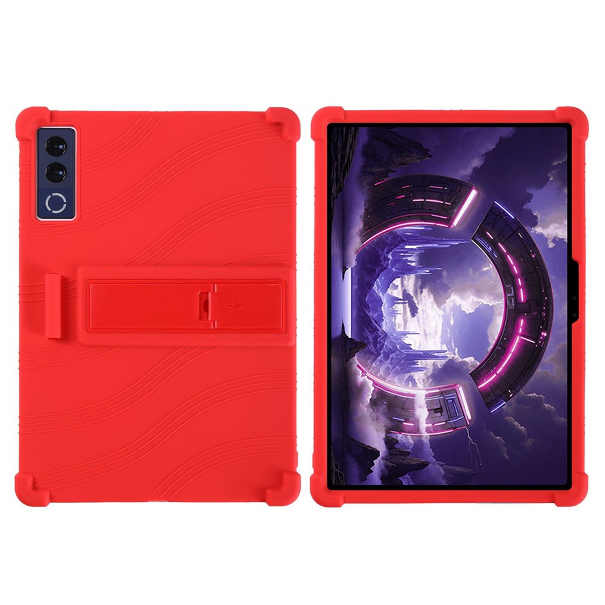 Lenovo Yoga Tab Plus Gen 2 13" EIDERWOOD Robust Silikone Cover m. Justerbar Kickstand & Stødabsorberende Hjørner - Rød