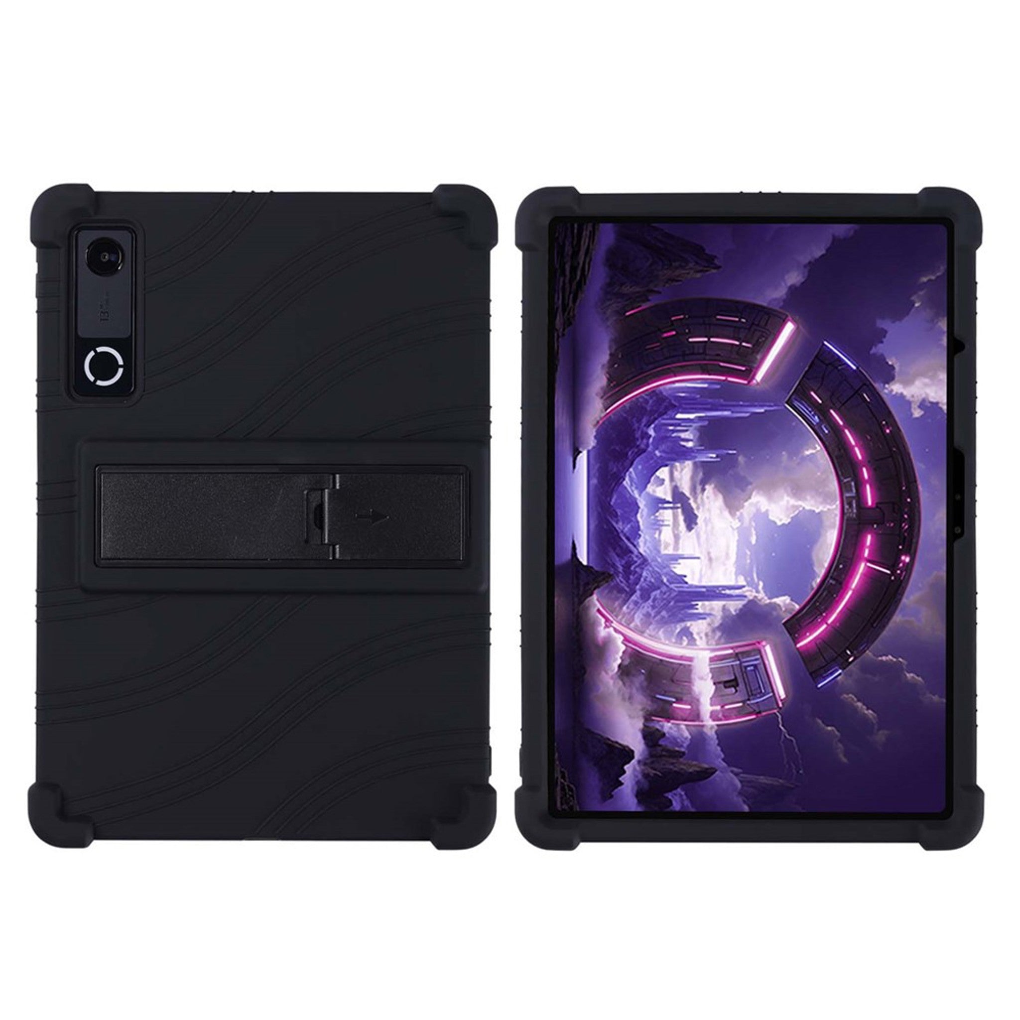 Lenovo Yoga Tab Gen 2 11.1" EIDERWOOD Robust Silikone Cover m. Justerbar Kickstand & Stødabsorberende Hjørner - Sort