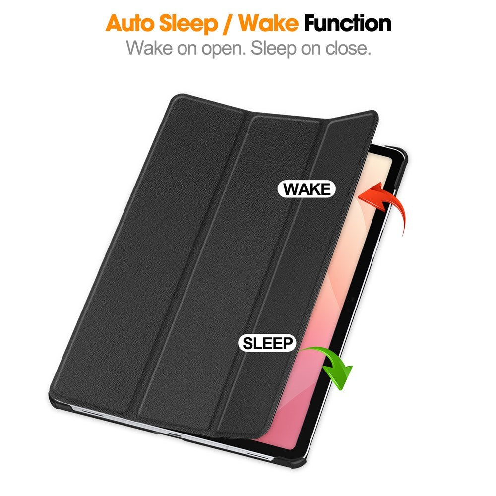 Samsung Galaxy Tab S12+ (Plus) EIDERWOOD Kunstlæder Flip Cover m. Ståfunktion - Sort
