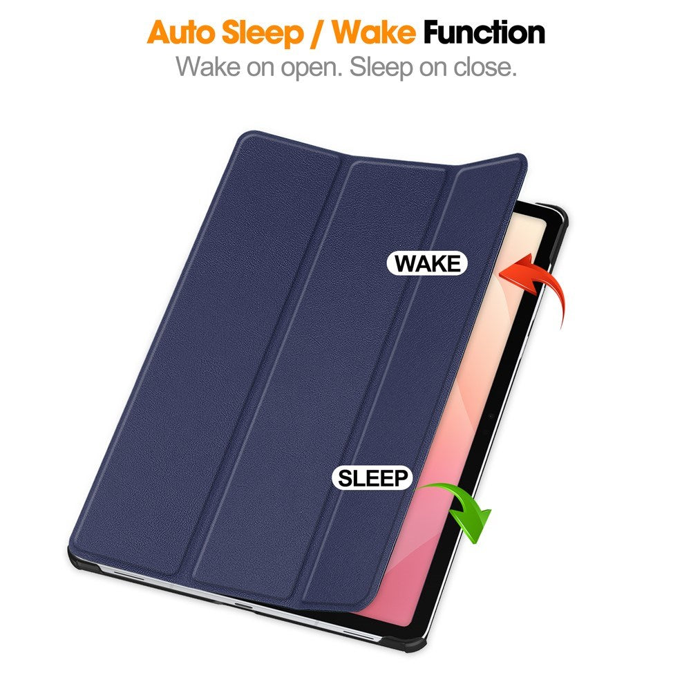 Samsung Galaxy Tab S12+ (Plus) EIDERWOOD Kunstlæder Flip Cover m. Ståfunktion - Blå