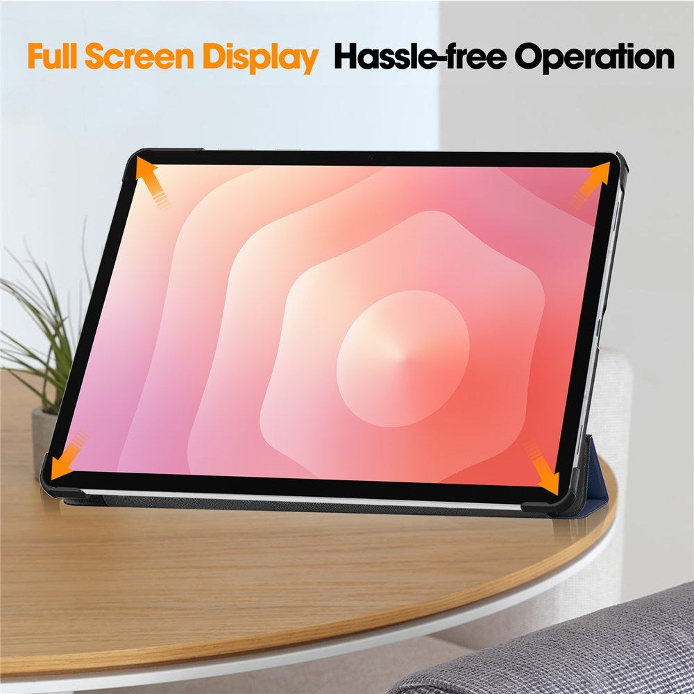 Samsung Galaxy Tab S12+ (Plus) EIDERWOOD Kunstlæder Flip Cover m. Ståfunktion - Blå
