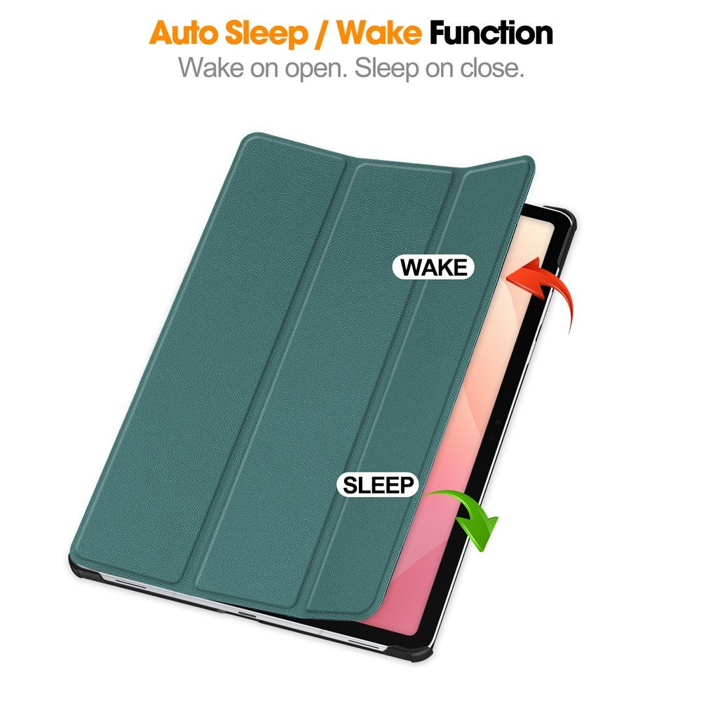 Samsung Galaxy Tab S12+ (Plus) EIDERWOOD Kunstlæder Flip Cover m. Ståfunktion - Grøn