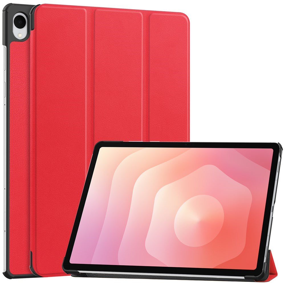 Samsung Galaxy Tab S12+ (Plus) EIDERWOOD Kunstlæder Flip Cover m. Ståfunktion - Rød