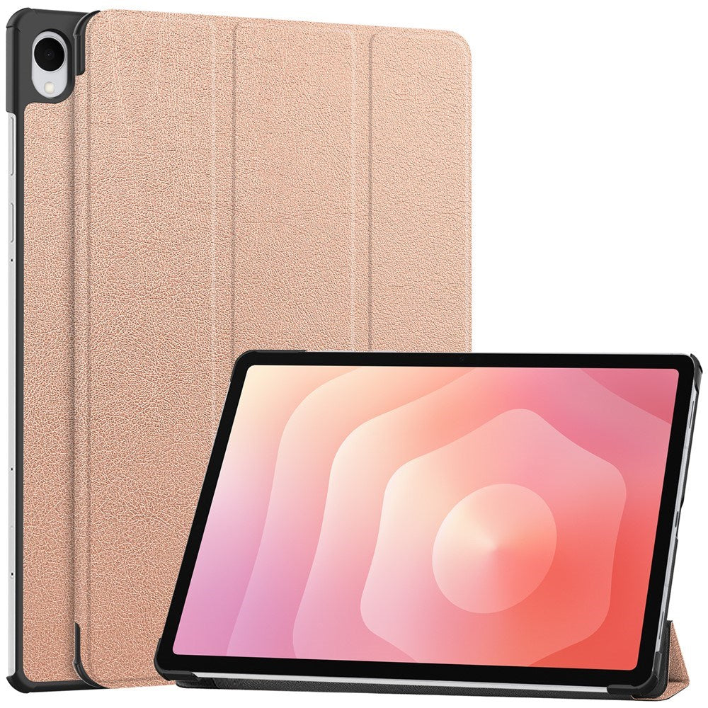 Samsung Galaxy Tab S12+ (Plus) EIDERWOOD Kunstlæder Flip Cover m. Ståfunktion - Rose Gold