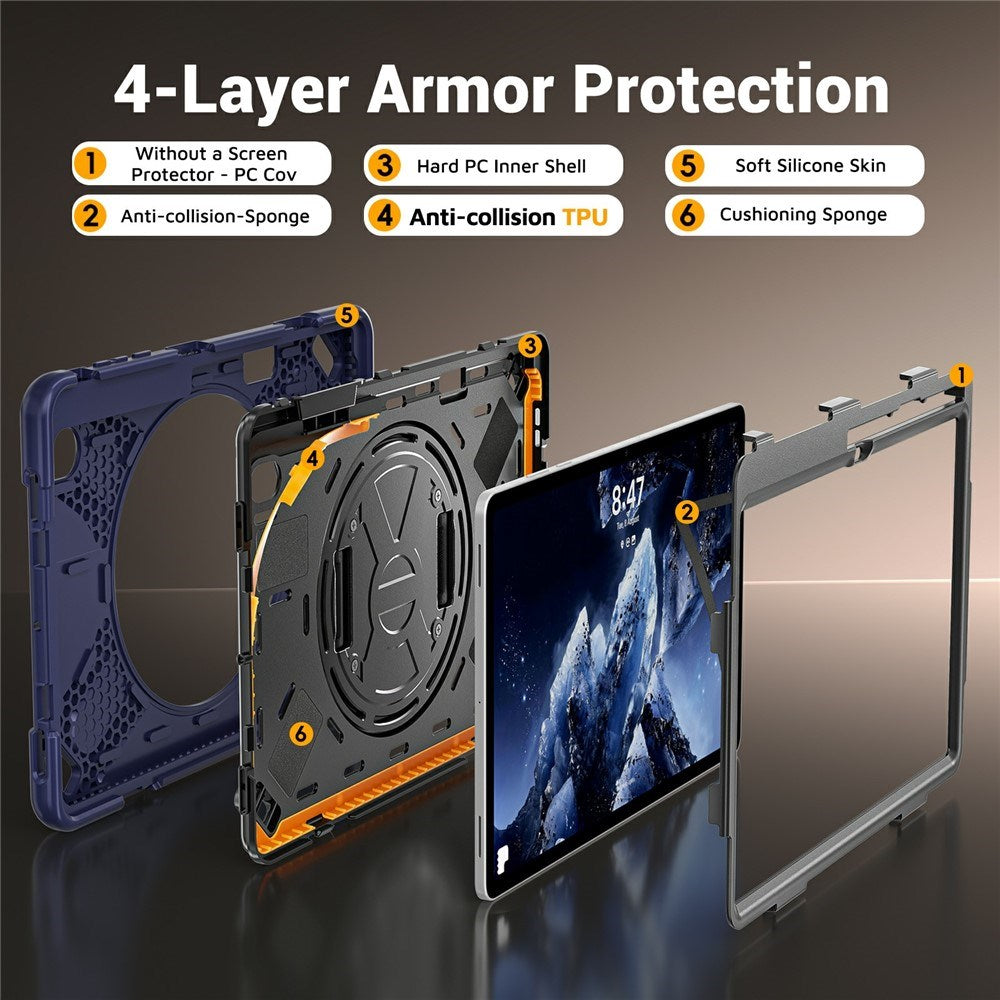 Samsung Galaxy Tab S12+ (Plus) EIDERWOOD Hybrid Håndværker Cover m. Kickstand - Mørkeblå