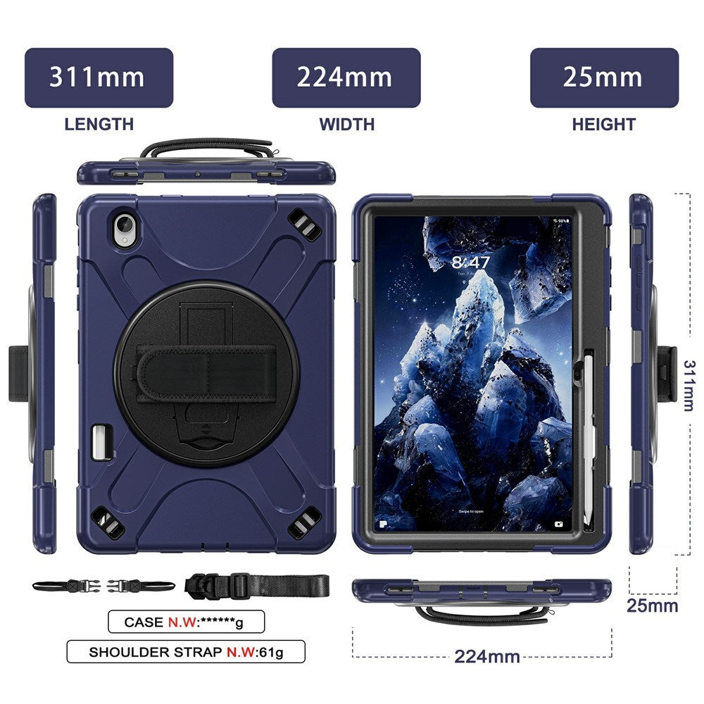 Samsung Galaxy Tab S12+ (Plus) EIDERWOOD Hybrid Håndværker Cover m. Kickstand - Mørkeblå