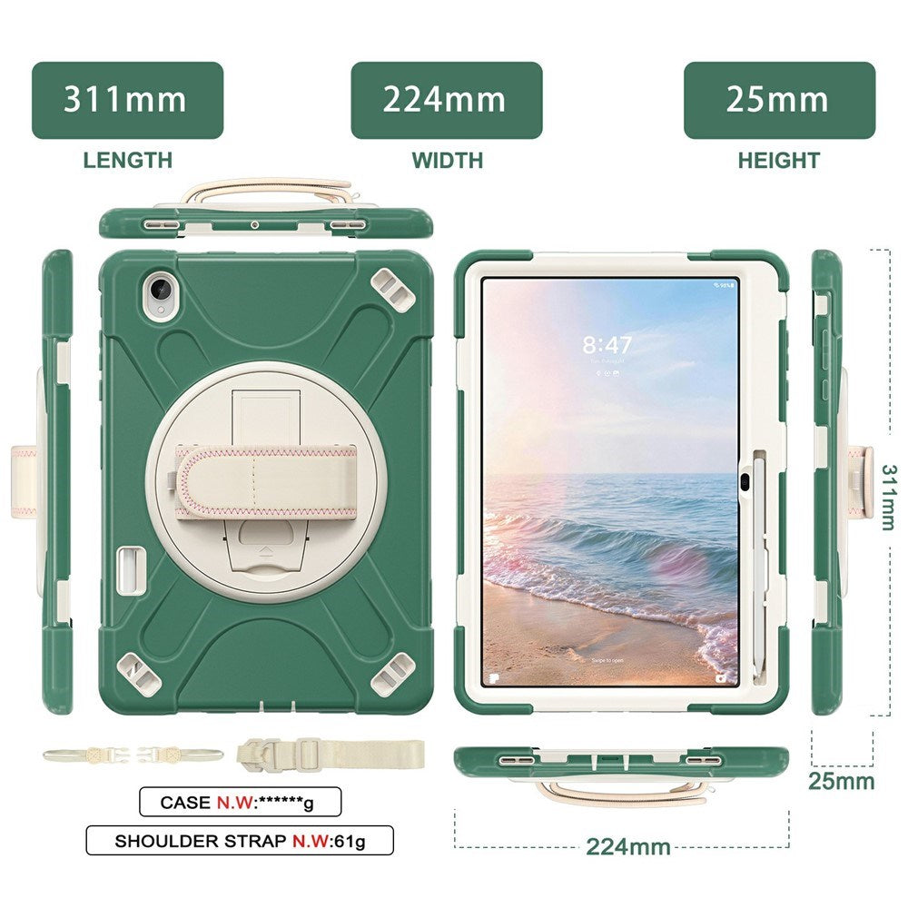 Samsung Galaxy Tab S12+ (Plus) EIDERWOOD Hybrid Håndværker Cover m. Kickstand - Grøn