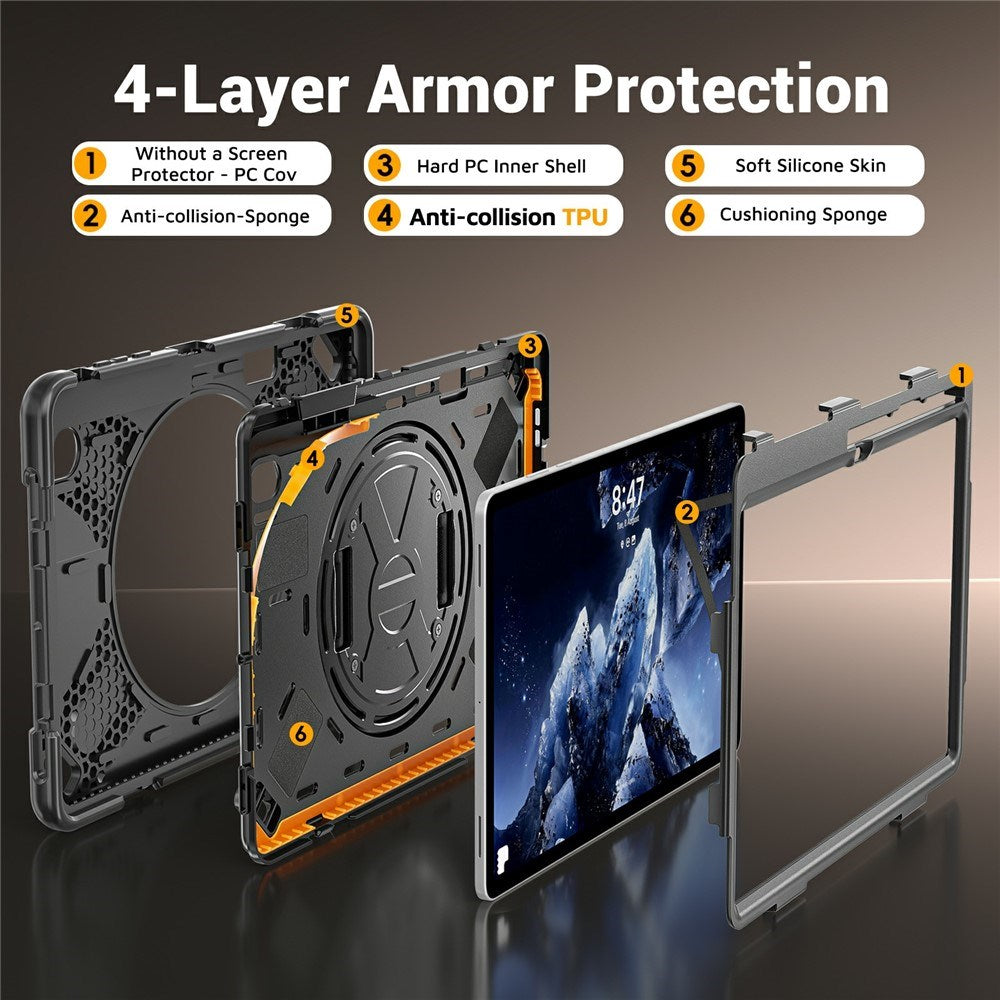Samsung Galaxy Tab S12+ (Plus) EIDERWOOD Hybrid Håndværker Cover m. Kickstand - Sort