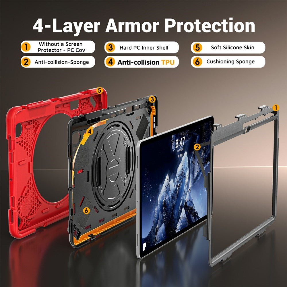 Samsung Galaxy Tab S12+ (Plus) EIDERWOOD Hybrid Håndværker Cover m. Kickstand - Rød