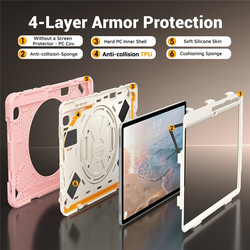 Samsung Galaxy Tab S12+ (Plus) EIDERWOOD Hybrid Håndværker Cover m. Kickstand - Lyserød