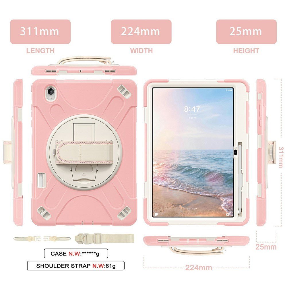 Samsung Galaxy Tab S12+ (Plus) EIDERWOOD Hybrid Håndværker Cover m. Kickstand - Lyserød