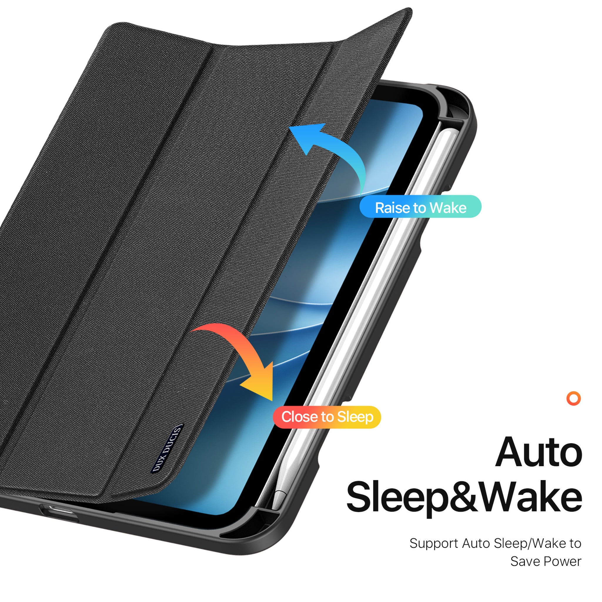 iPad Mini (2026) 8. Gen. DUX DUCIS DOMO Tri-Fold Kunstlæder Flip Cover - Sort