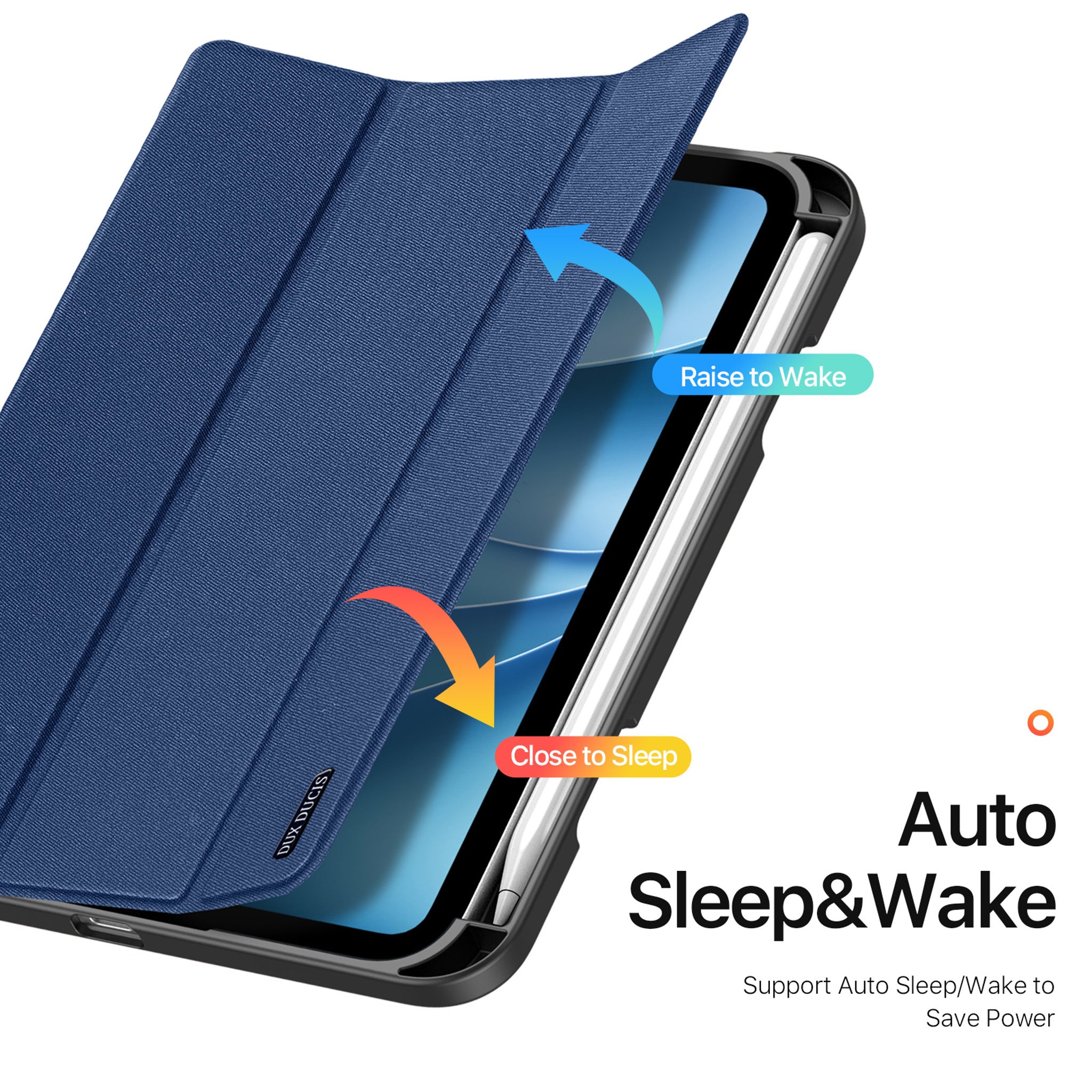 iPad Mini (2026) 8. Gen. DUX DUCIS DOMO Tri-Fold Kunstlæder Flip Cover - Blå