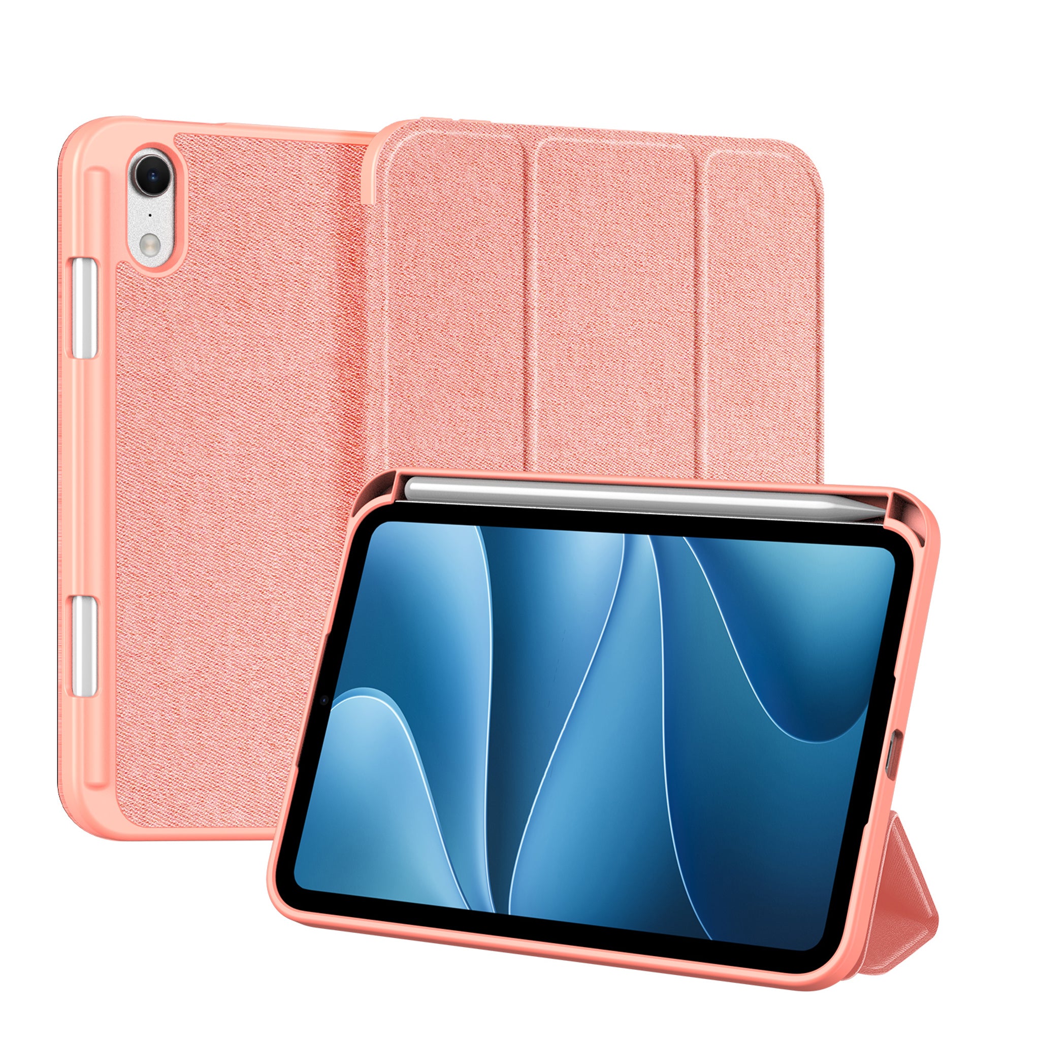 iPad Mini (2026) 8. Gen. DUX DUCIS DOMO Tri-Fold Kunstlæder Flip Cover - Lyserød