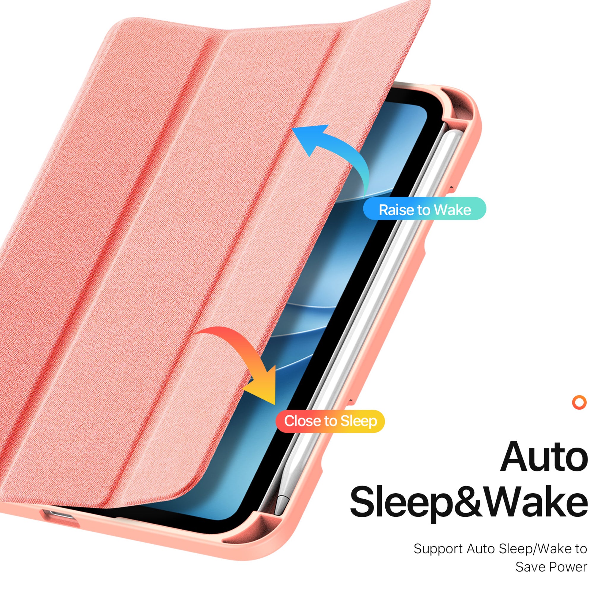 iPad Mini (2026) 8. Gen. DUX DUCIS DOMO Tri-Fold Kunstlæder Flip Cover - Lyserød