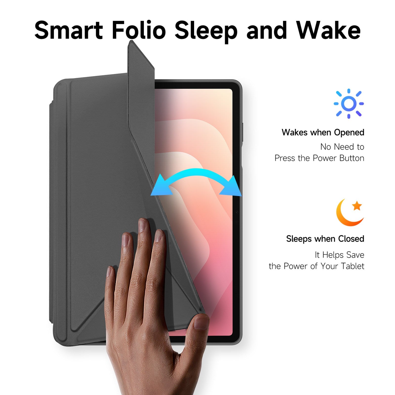 Samsung Galaxy Tab S12+ (Plus) DUX DUCIS Origami Hybrid Kunstlæder Flip Cover - Grå