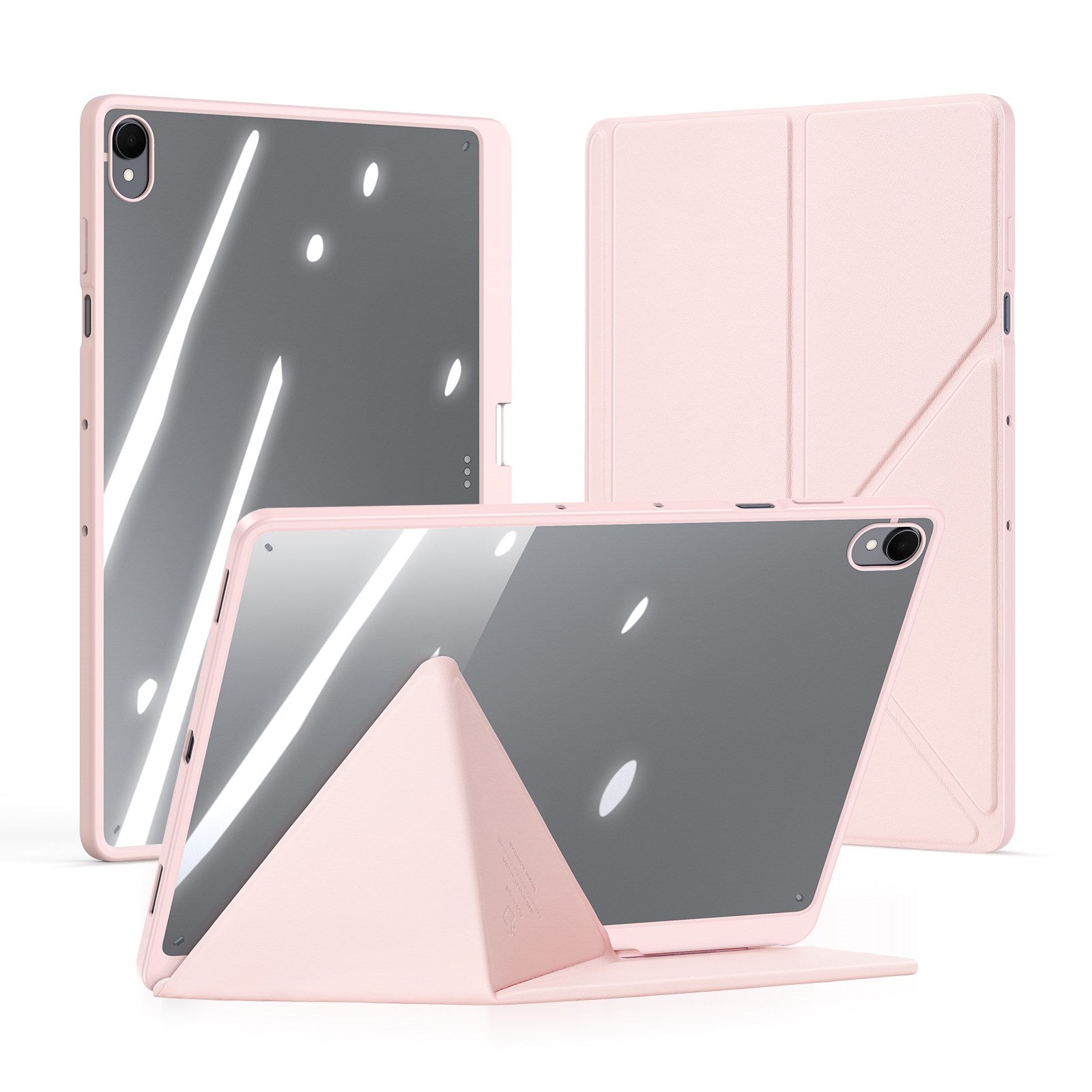 Samsung Galaxy Tab S12+ (Plus) DUX DUCIS Origami Hybrid Kunstlæder Flip Cover - Lyserød