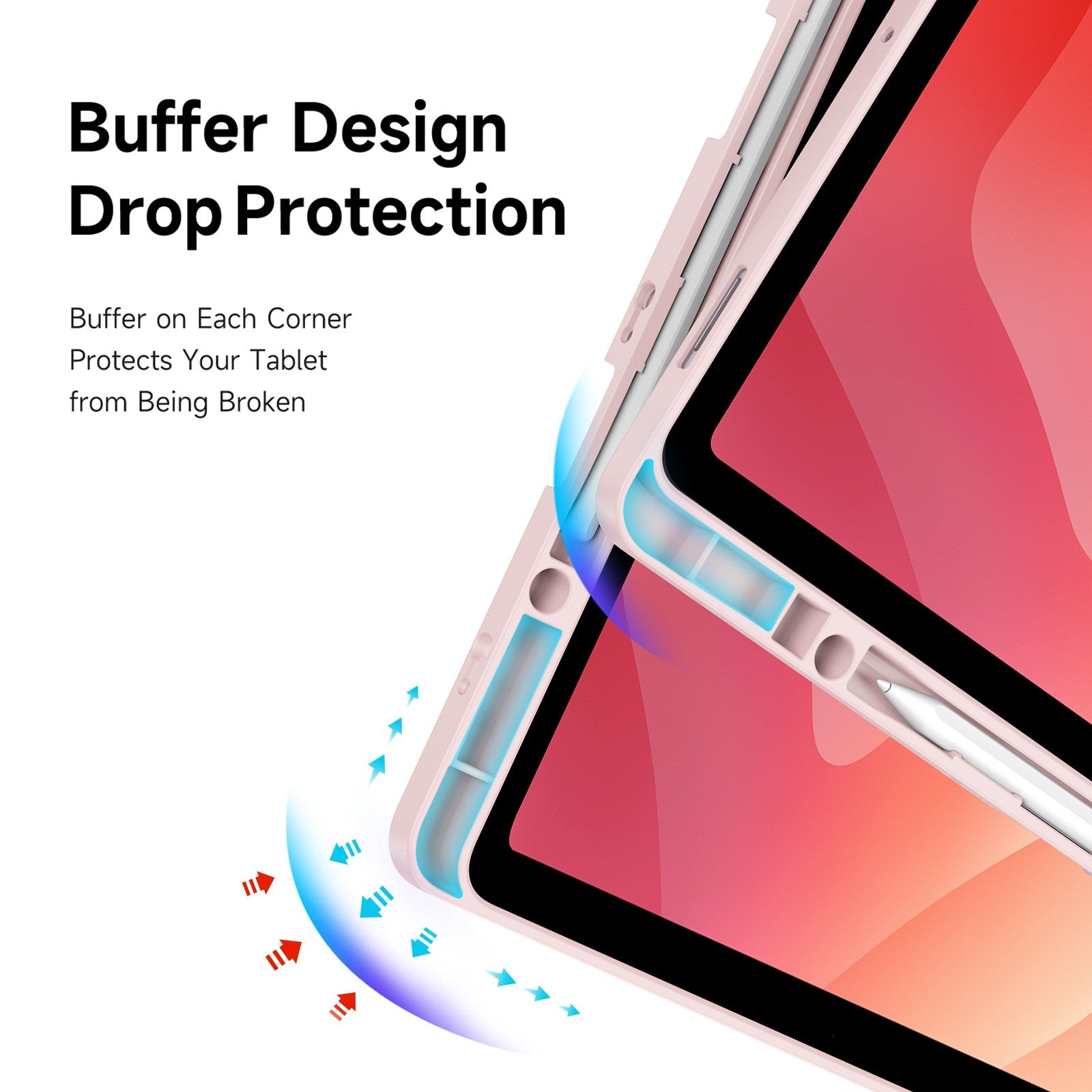 Samsung Galaxy Tab S12+ (Plus) DUX DUCIS Origami Hybrid Kunstlæder Flip Cover - Lyserød