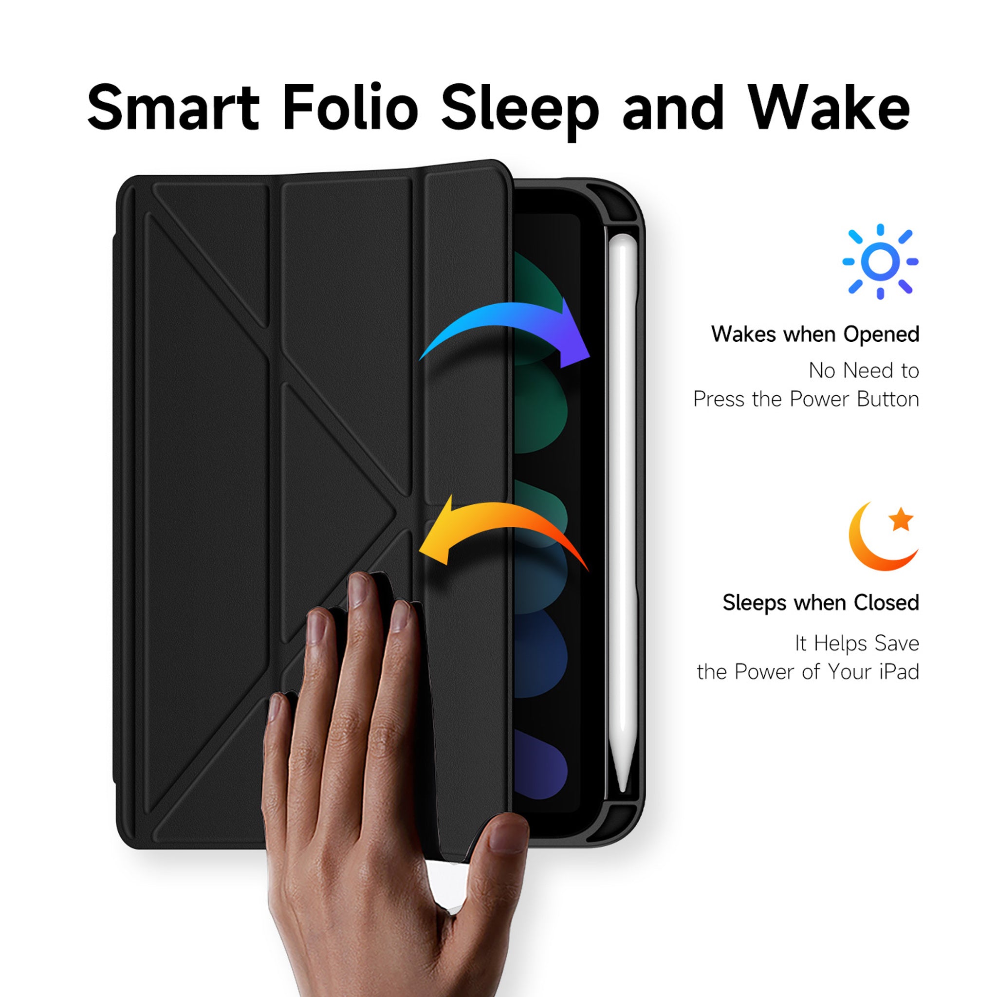 iPad Mini (2026) 8. Gen. DUX DUCIS MAGI Origami Hybrid Flip Cover m. Ståfunktion - Sort