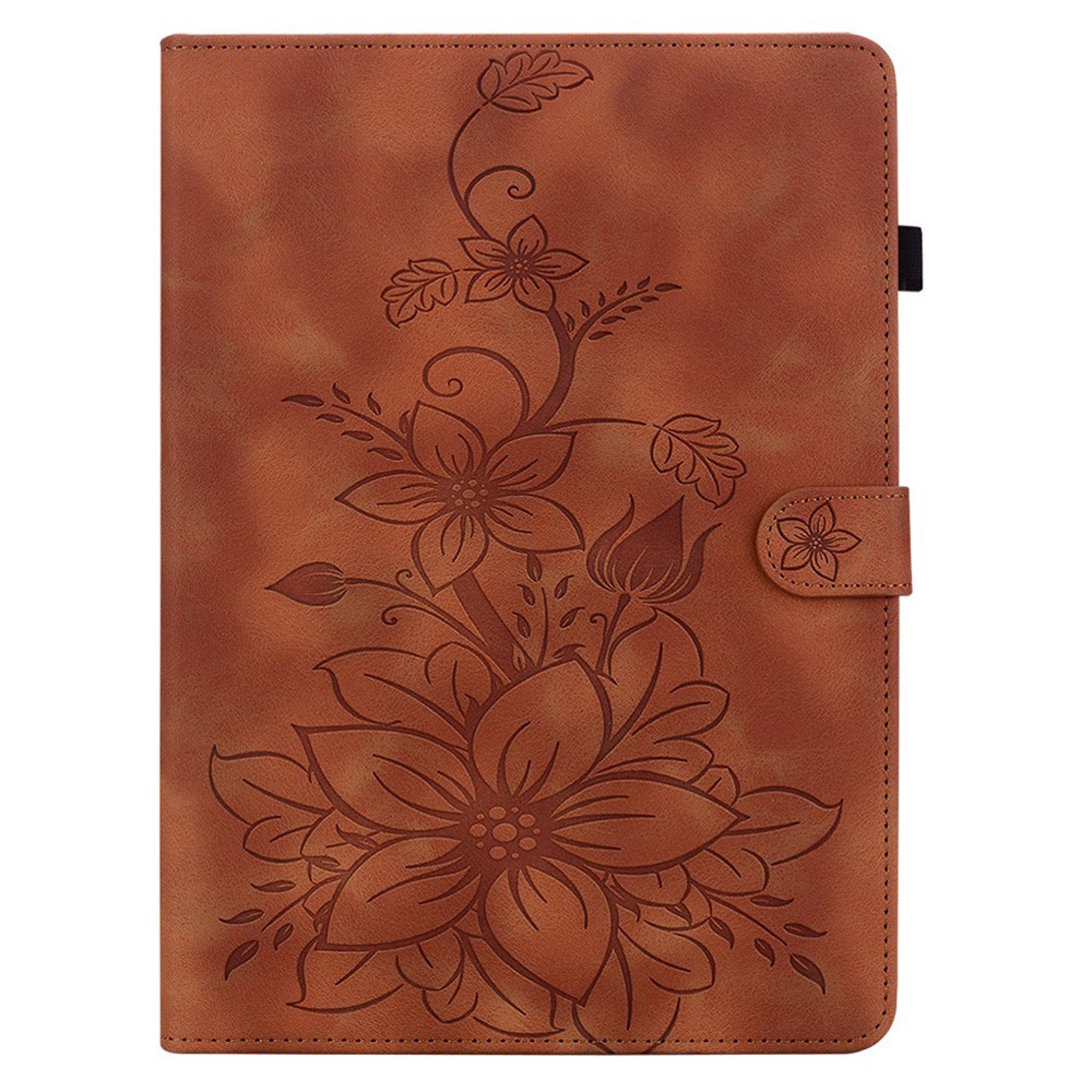 iPad Mini (2026) 8. Gen. EIDERWOOD Blomster Tekstureret Kunstlæder Flip Cover - Brun