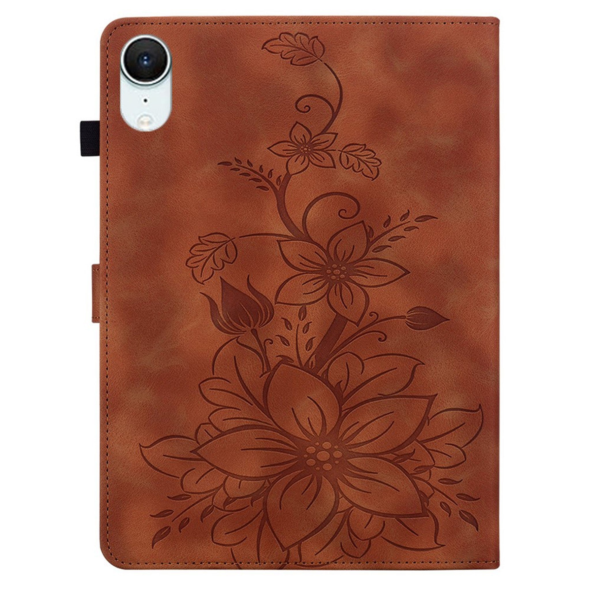 iPad Mini (2026) 8. Gen. EIDERWOOD Blomster Tekstureret Kunstlæder Flip Cover - Brun