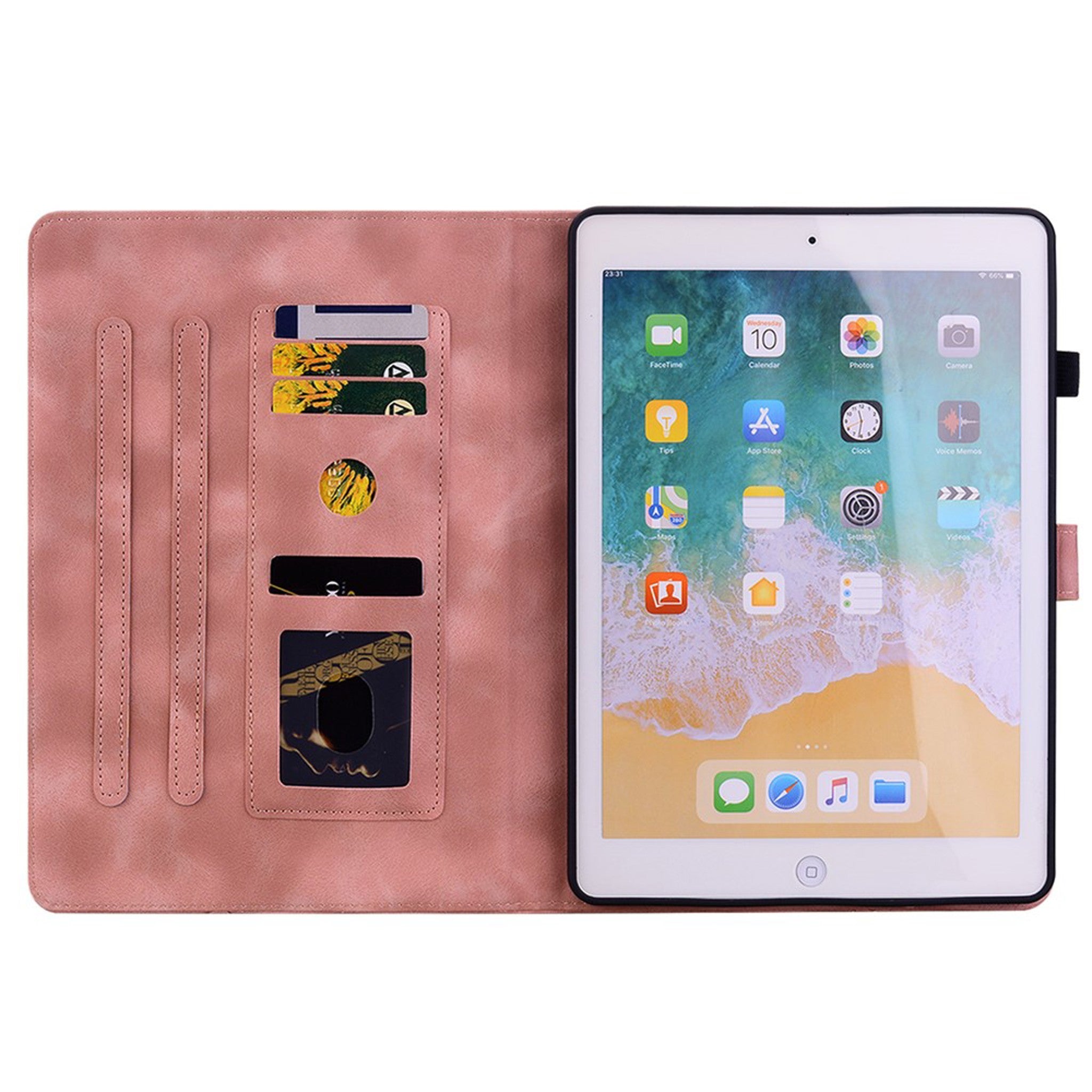 iPad Mini (2026) 8. Gen. EIDERWOOD Blomster Tekstureret Kunstlæder Flip Cover - Lyserød