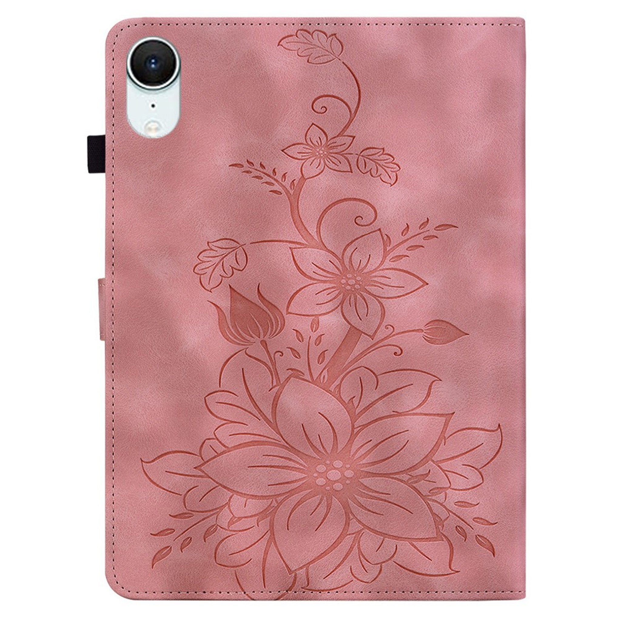 iPad Mini (2026) 8. Gen. EIDERWOOD Blomster Tekstureret Kunstlæder Flip Cover - Lyserød