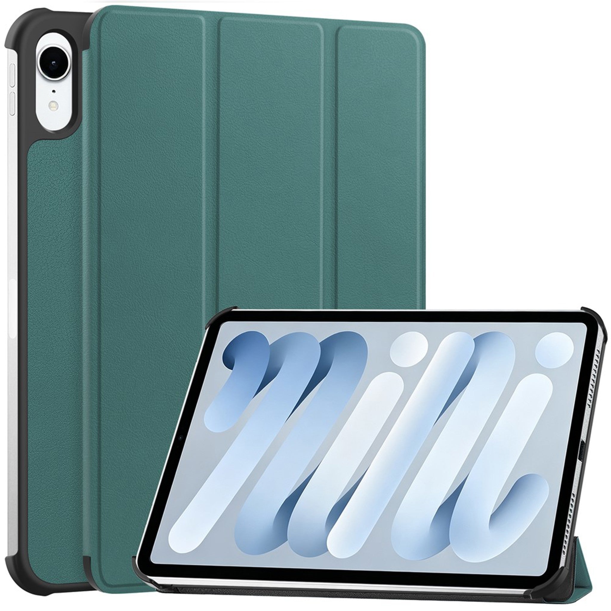 iPad Mini (2026) 8. Gen. EIDERWOOD Kunstlæder Tri-Fold Flip Cover m. Ståfunktion - Grøn