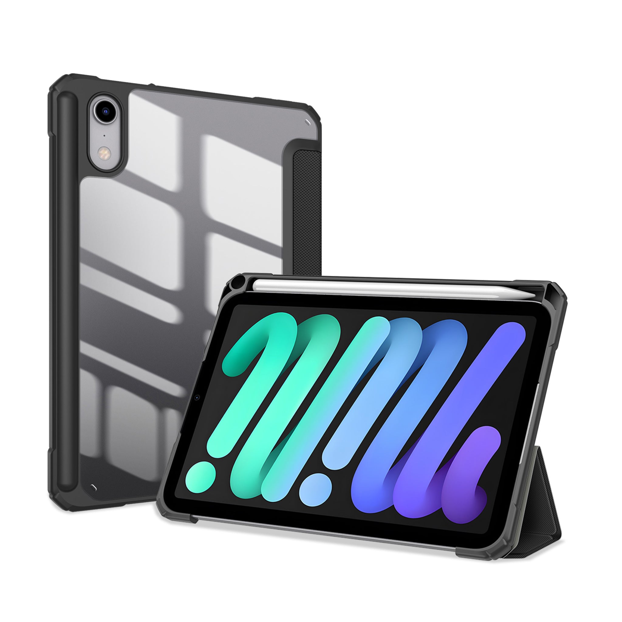 iPad Mini (2026) 8. Gen. DUX DUCIS TOBY Tri-Fold Kunstlæder Flip Cover m. Ståfunktion - Sort