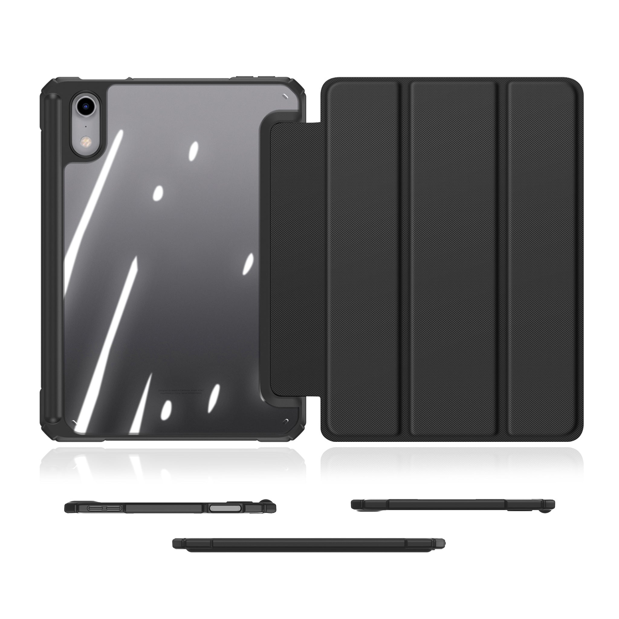 iPad Mini (2026) 8. Gen. DUX DUCIS TOBY Tri-Fold Kunstlæder Flip Cover m. Ståfunktion - Sort