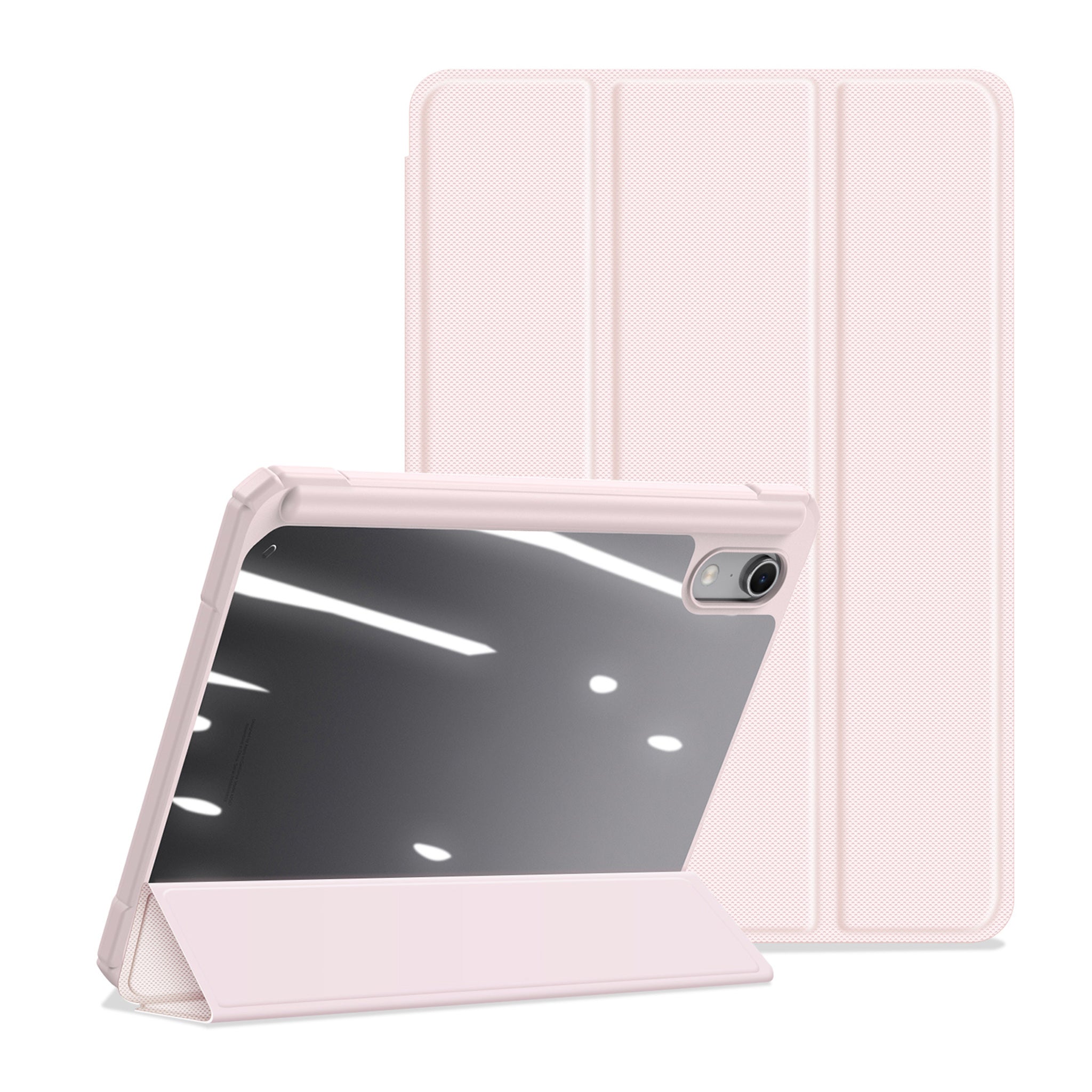 iPad Mini (2026) 8. Gen. DUX DUCIS TOBY Tri-Fold Kunstlæder Flip Cover m. Ståfunktion - Lyserød