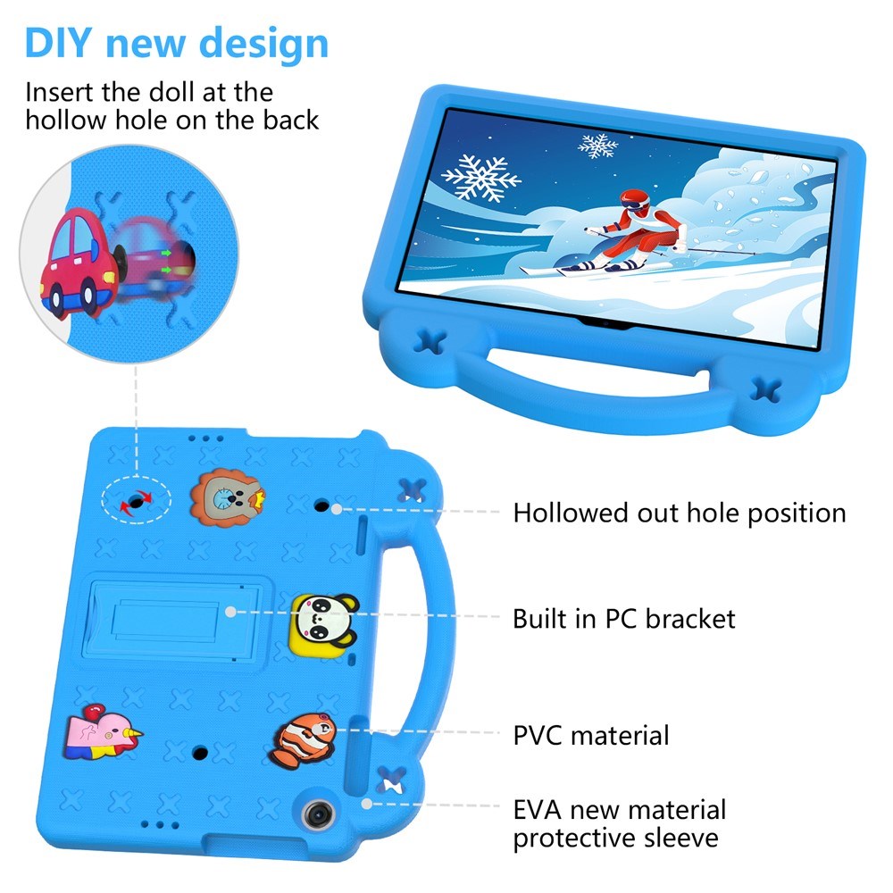 Lenovo Tab M10 (3. Gen) 10.1" (TB-328F/TB-328X) Børne Cover m. Kickstand & Håndholder - Blå