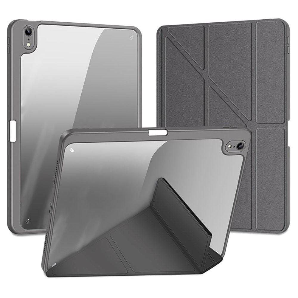 iPad 11" (2025) / iPad 10.9" (2024/2022) V-Fold Cover - DUX DUCIS MAGI Series - Gennemsigtig / Grå