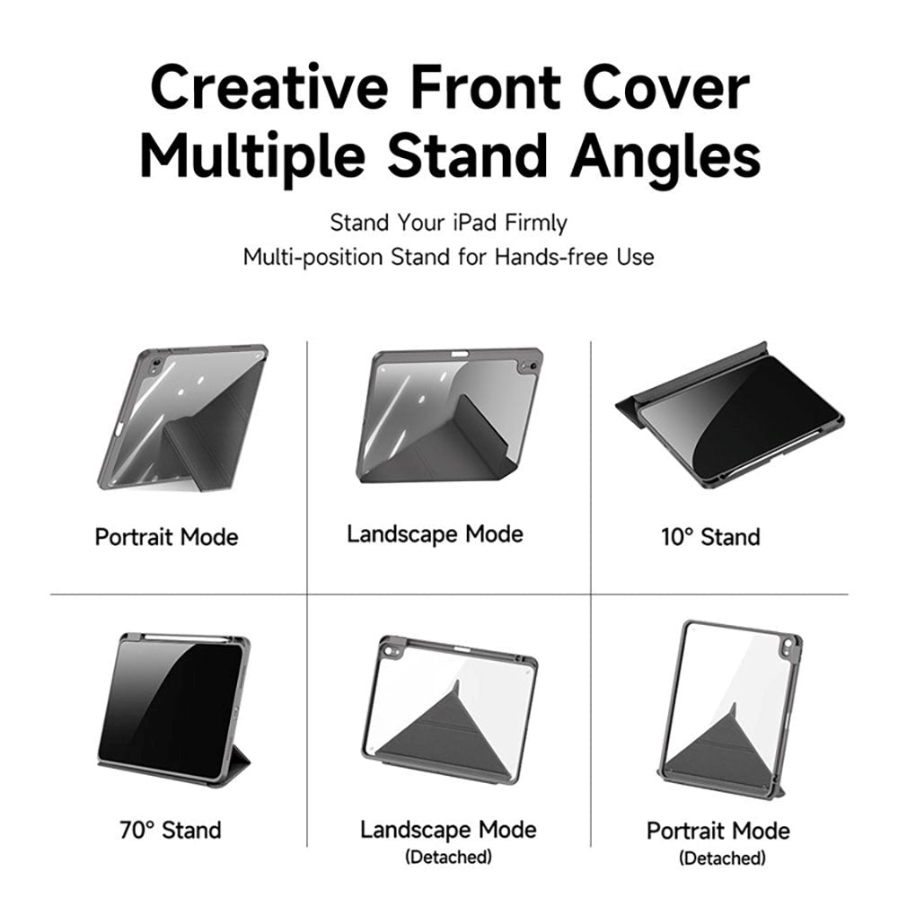 iPad 11" (2025) / iPad 10.9" (2024/2022) V-Fold Cover - DUX DUCIS MAGI Series - Gennemsigtig / Grå