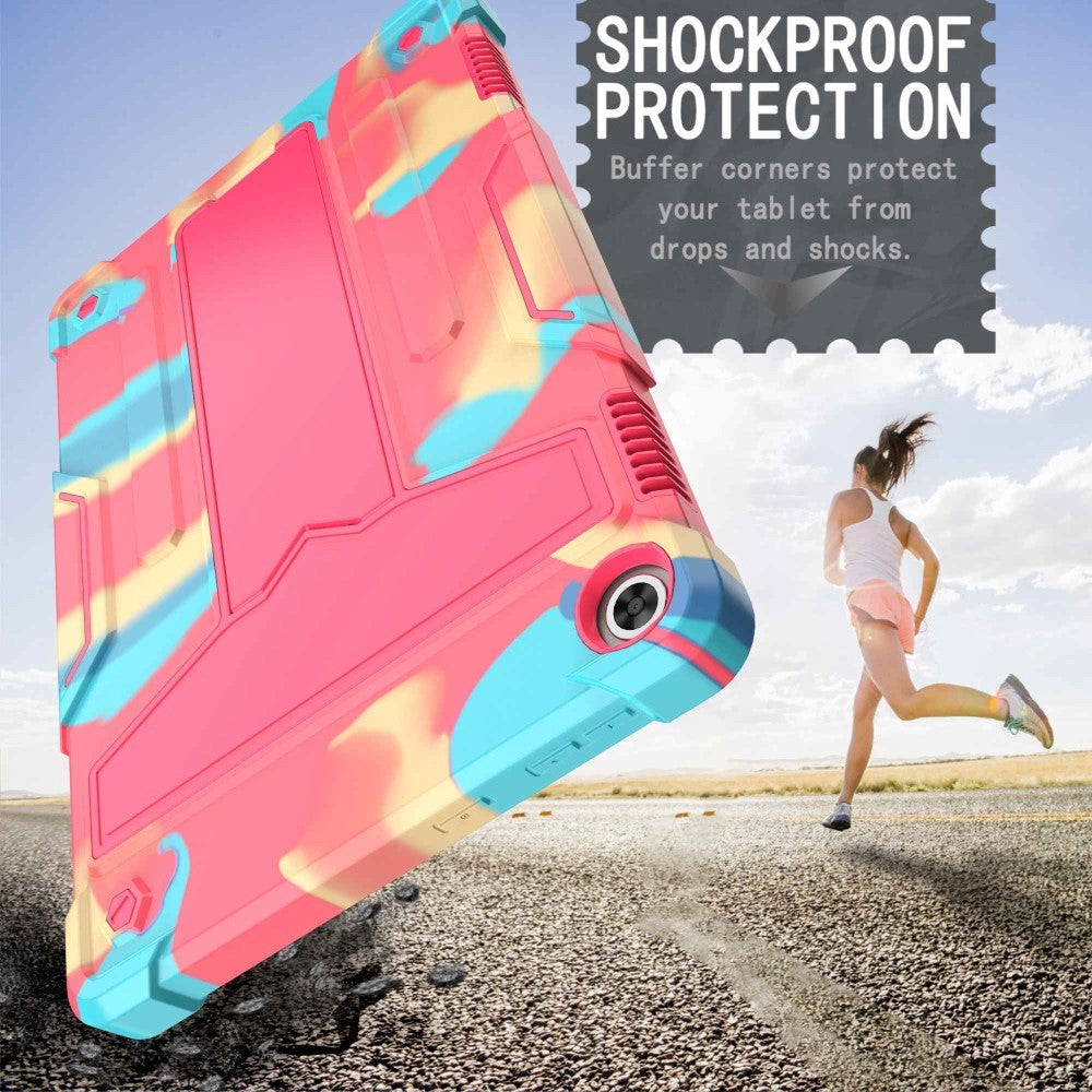 Lenovo Tab M10 (3. Gen) 10.1" (TB-328F/TB-328X) Håndværker Cover m. Kickstand - Lyserød / Turkis