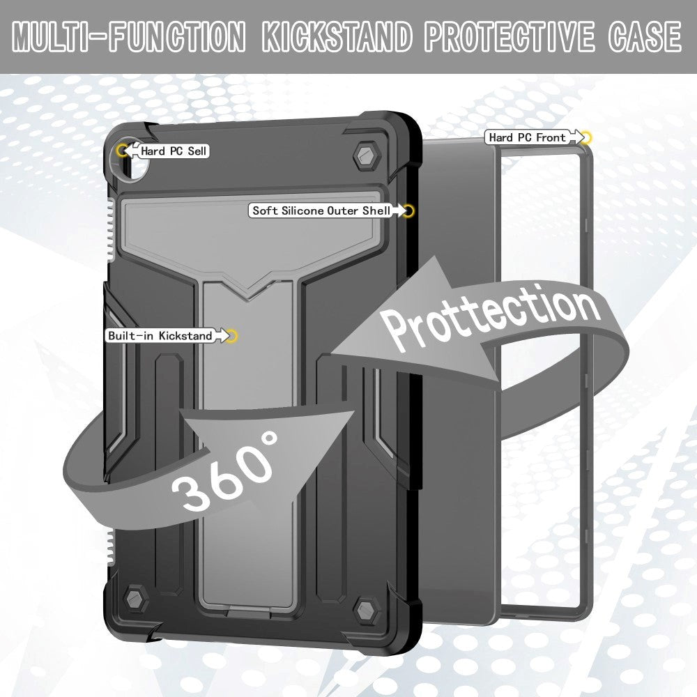 Lenovo Tab M10 (3. Gen) 10.1" (TB-328F/TB-328X) Håndværker Cover m. Kickstand - Sort / Grå