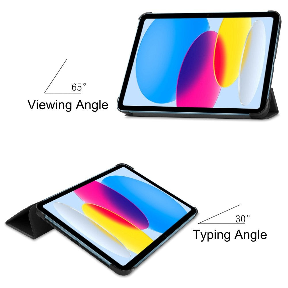 iPad 11" (2025) / iPad 10.9" (2024/2022) Tri-Fold Læder Cover - Sort