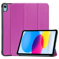 iPad 11" (2025) / iPad 10.9" (2024/2022) Tri-Fold Læder Cover - Lilla