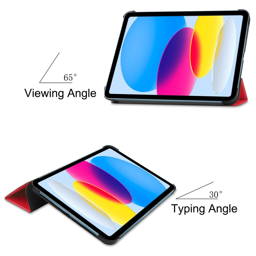 iPad 11" (2025) / iPad 10.9" (2024/2022) Tri-Fold Læder Cover - Rød