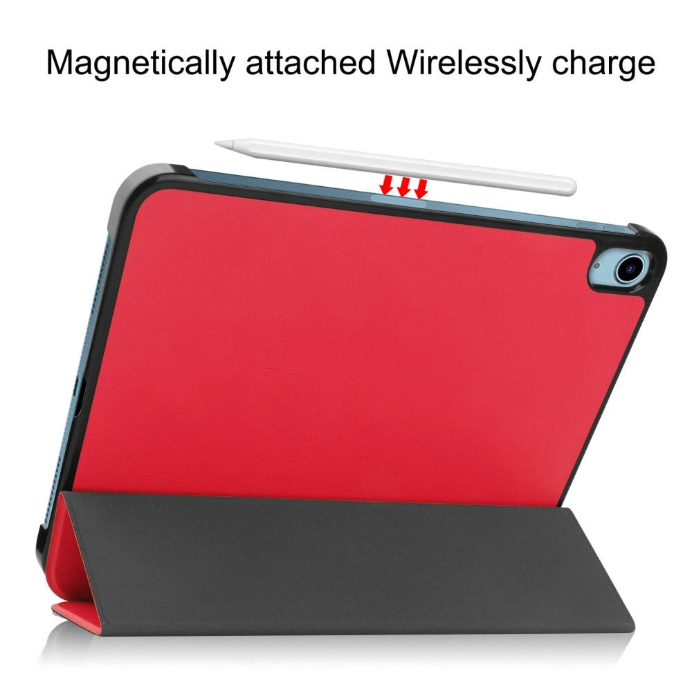 iPad 11" (2025) / iPad 10.9" (2024/2022) Tri-Fold Læder Cover - Rød