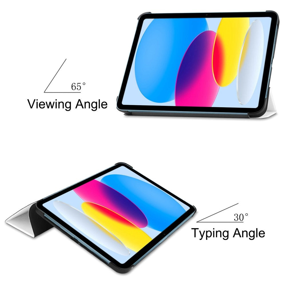 iPad 11" (2025) / iPad 10.9" (2024/2022) Tri-Fold Læder Cover - Hvid