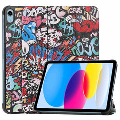 iPad 11" (2025) / iPad 10.9" (2024/2022) Læder Cover m. Tri-fold Stand - Graffiti