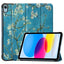 iPad 11" (2025) / iPad 10.9" (2024/2022) Læder Cover m. Tri-fold Stand - Hvide Blomster