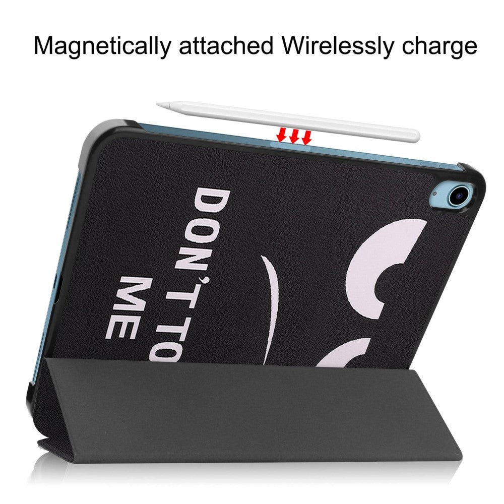 iPad 11" (2025) / iPad 10.9" (2024/2022) Læder Cover m. Tri-fold Stand - "Don't Touch Me"