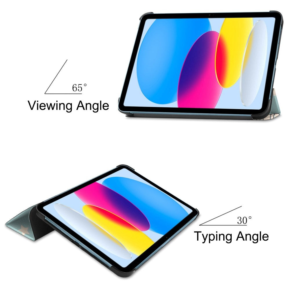 iPad 11" (2025) / iPad 10.9" (2024/2022) Læder Cover m. Tri-fold Stand - Enhjørning
