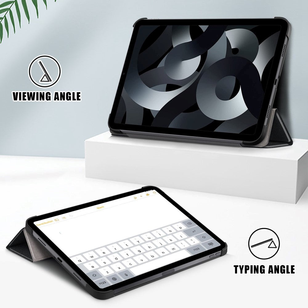iPad 11" (2025) / iPad 10.9" (2024/2022) Tri-Fold Læder Cover m. Kickstand - Sort