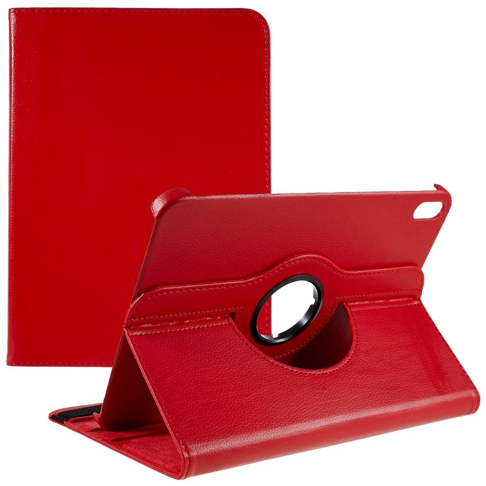 EIDERWOOD iPad 11" (2025) / iPad 10.9" (2024/2022) Klassisk Læder Cover m. 360⁰ Ståfunktion - Rød