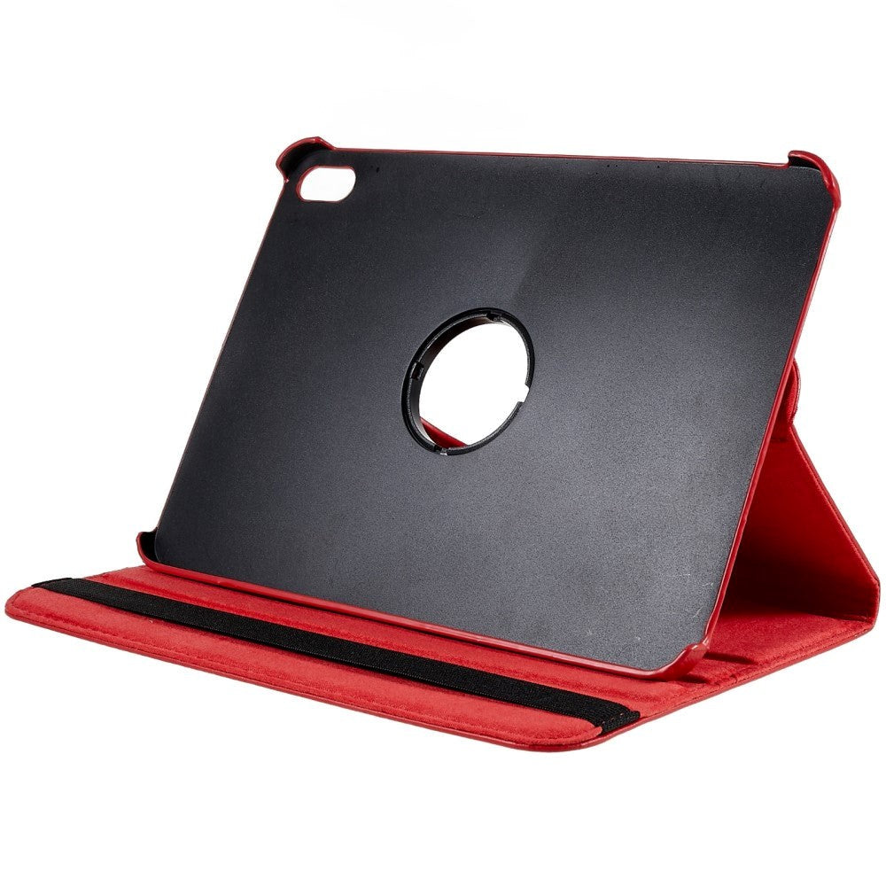 EIDERWOOD iPad 11" (2025) / iPad 10.9" (2024/2022) Klassisk Læder Cover m. 360⁰ Ståfunktion - Rød