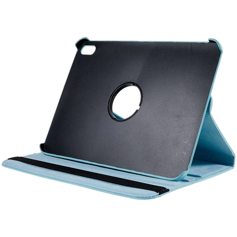 EIDERWOOD iPad 11" (2025) / iPad 10.9" (2024/2022) Klassisk Læder Cover m. 360⁰ Ståfunktion - Lyseblå